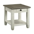 thumbnail image 2 of DeeHome Rosy Brown and Antique White Finish 1pc End Table with Drawer Bottom Shelf Wooden Living Room Furniture Side Table, 2 of 7