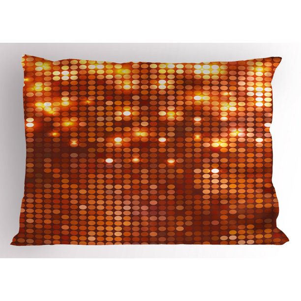 Copper Pillow Sham Vibrant Colored Dots Spotted Mosaic Design with