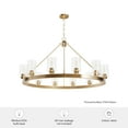 thumbnail image 7 of Hunter - Hartland 12-light Alturas Gold, Extra Large Chandelier, Dimmable, Transitional Style, Wagon Wheel Shaped, for Bedrooms, Dining, Living Rooms - 13060, 7 of 7