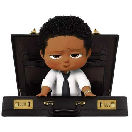 African American Boy Boss Baby Briefcase Edible Cake Topper