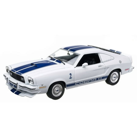 Ford Mustang Cobra Convertible 1976 Jill Munroe's Ford Mustang II Cobra II, White w/ Blue Stripes - Greenlight Charlie's Angels 12880 - 1/18 Scale Diecast Model Toy Car ()