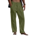 thumbnail image 3 of Men's Fashion Solid Color Slim Loose Casual Pants, Waist with Pockets Trousers for Streetwear and Daily Outings,Army Green,L, 3 of 7