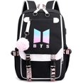 thumbnail image 3 of La mochila escolar Bts cuenta con disyuntores de interfaz de cable de audio y USB, adecuada para estudiantes, mochilas para portátiles y mochila informal con capacidad para 15,6 pu, 3 of 5