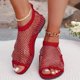thumbnail image 1 of Bmisegm Women Shoes Flat Sandals Fashionable One Slip Mesh Open Toe Sandals Sandals Women Summer Red 8.5, 1 of 6