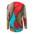 thumbnail image 5 of Blusa informal con estampado geométrico de manga larga y cuello redondo a la moda para mujer Pompotops gfhjh11601, 5 of 5