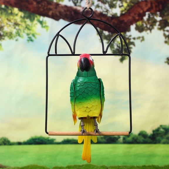 Raindrops Outdoor Bird Swing Perch Stand in Black Easy Hanging Design for Parrot Cage Accessories