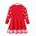 thumbnail image 5 of IVEYRTF Christmas Girls Knit Dress Long Sleeve Pullover Soft Kids Winter Tops Cute Deer Patterned Childrens Party Wear Holiday Outfit Cozy Toddler(Red,7-8 Years), 5 of 9
