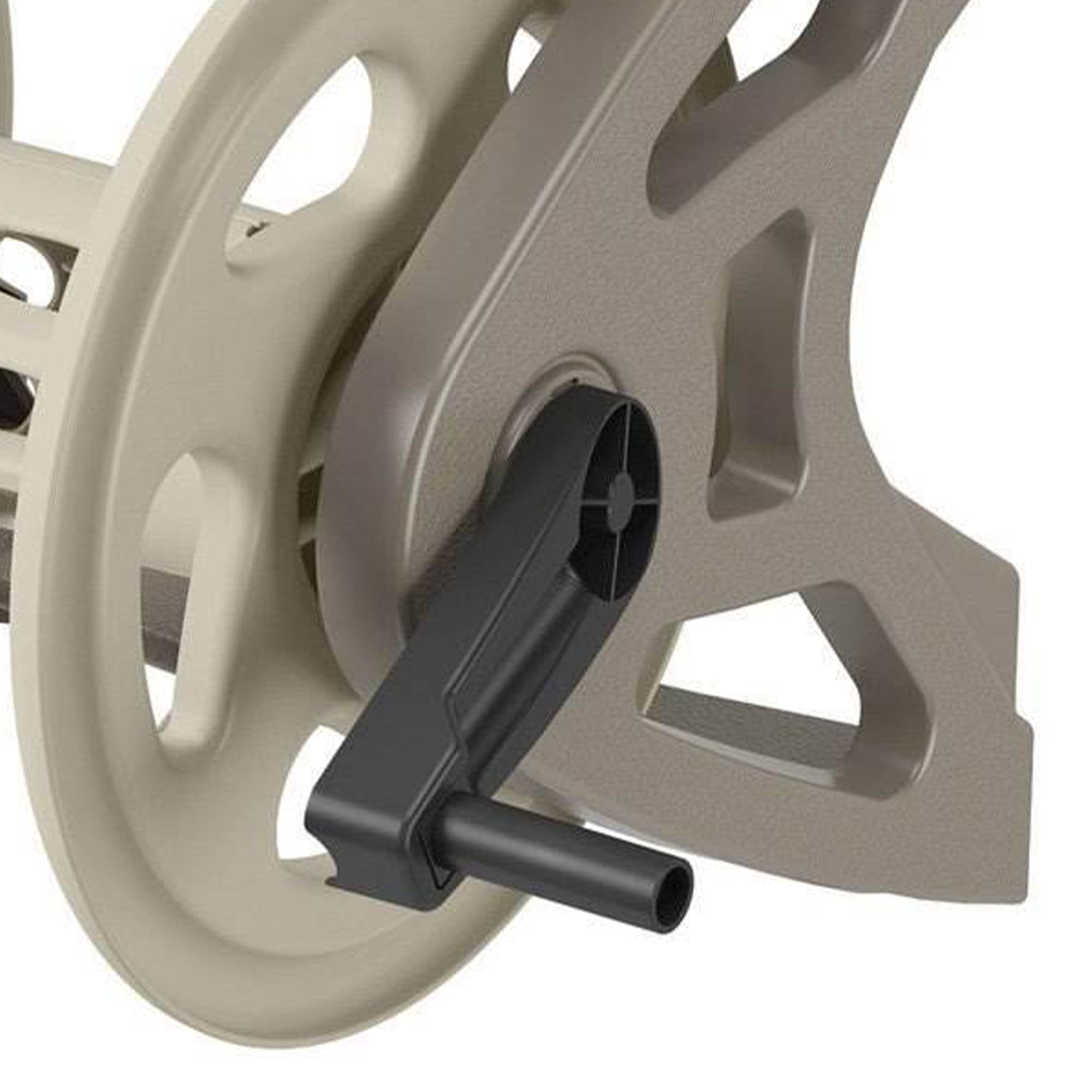 Suncast Handler Taupe 200 feet of 0.63-inch Standard Vinyl Hose Wall-Mounted Hose Reel