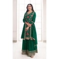 thumbnail image 2 of Reception Wear Indian Designer Salwar Kameez Dress Pakistani Sharara Plazo Suits ( Green, XL - 44 ), 2 of 4