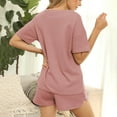 thumbnail image 2 of Women's Waffle Knit Pajama Set Short Sleeve Top and Shorts PJs Sets Loungewear Athletic Tracksuits with Pockets, 2 of 6