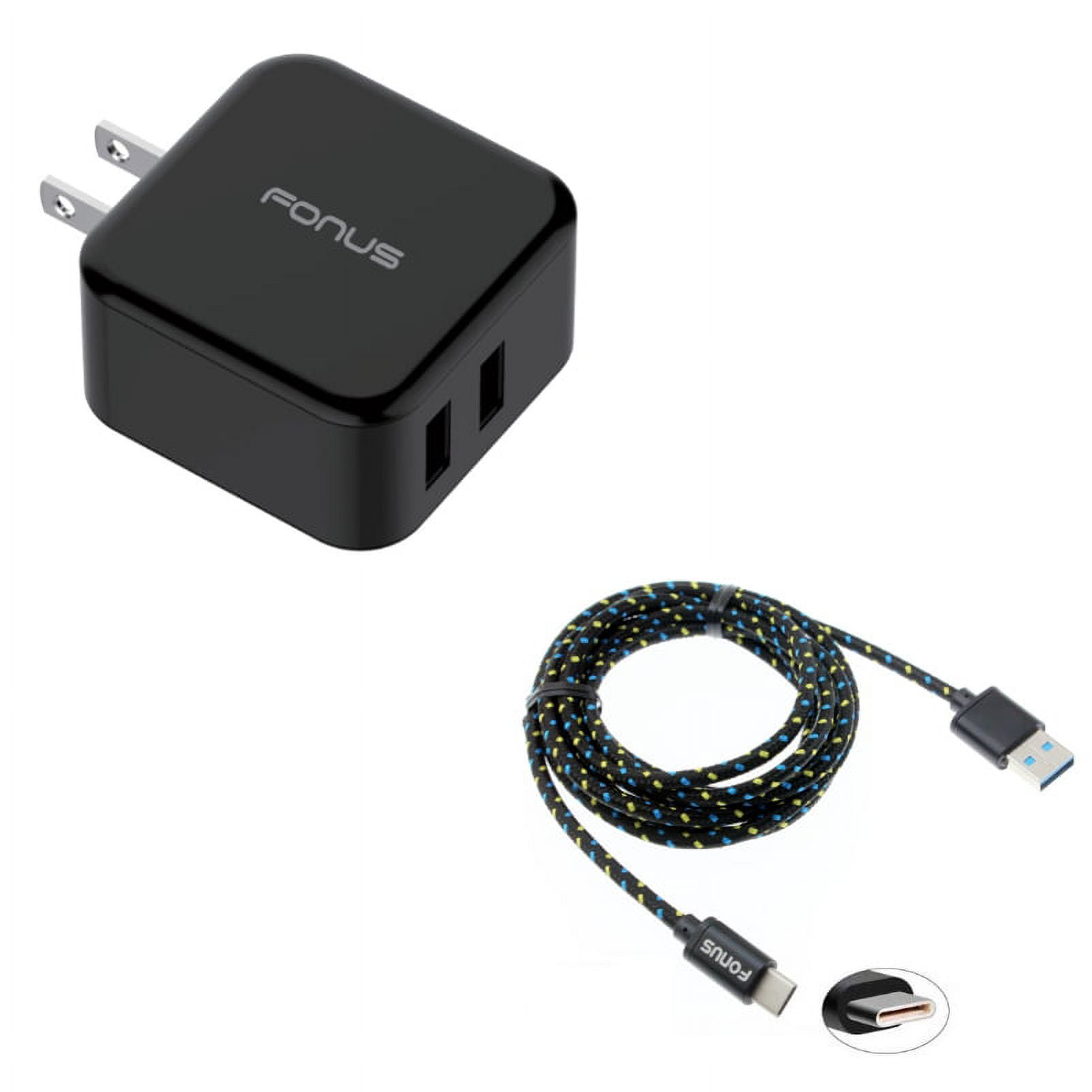 Power Cord Type-C 6ft USB Cable w 2-Port USB 30W Fast Home Charger K3D for Samsung Galaxy Tab S6 10.5 S5e 10.5 S4 10.5 Note 10 Plus A 10.1 (2019) Fold A20 A10e - Sony Xperia 5 10 Plus 1
