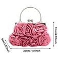 thumbnail image 3 of Women's Elegant Satin Evening Clutch with Detachable Silk Rose Handbag for Formal Parties and Occasions for Wedding Pink One Size, 3 of 4