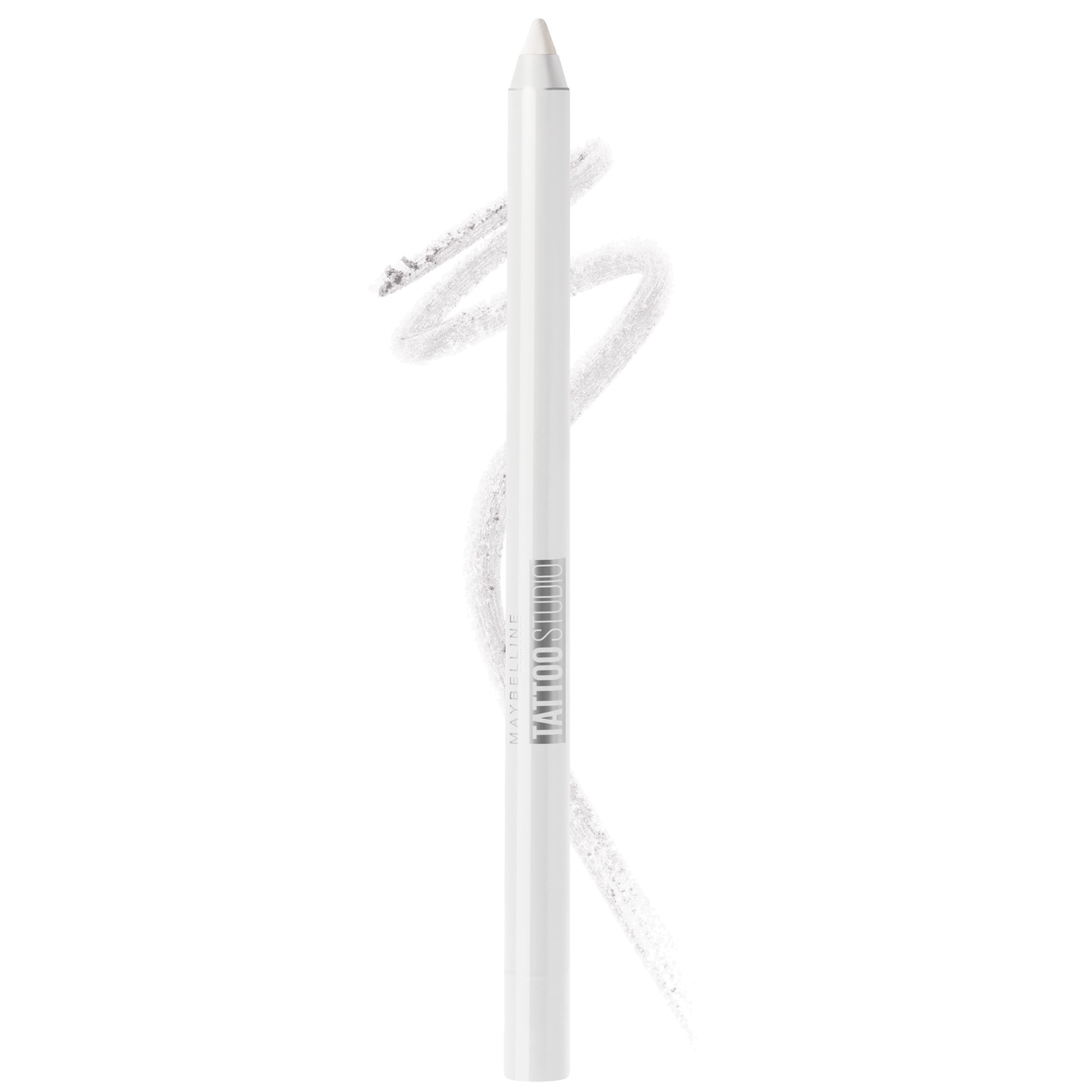 (2 pack) Maybelline Tattoo Studio Waterproof and Sharpenable Gel Eyeliner Pencil, Polished White, 0.04 oz