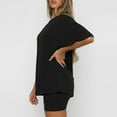 thumbnail image 4 of vigerkar Womens 2 Piece Sets Summer Outfits 2025 Two Piece Lounge Set Matching Clothing Oversized Tshirts Pajamas Black, XL, 4 of 9