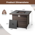 thumbnail image 3 of Costway 32.5" Propane Fire Pit Table Outdoor Wicker Gas Firepit with Stainless Steel Burner Brown, 3 of 10