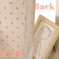 thumbnail image 3 of 1 Pair Pink Daisy Linen Curtains Rustic Country Style Light Filtering Rod Pocket Window Drapes Beige Tassels, 52" W x 63" L, 3 of 7
