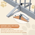 thumbnail image 3 of Freestanding Pet Gate for Dogs, Foldable Wooden Dog Gate for House, Indoor Pet Barrier for Stairs, Doorways, Support Feet Included, 24" Height 2 Panels, Brown, 3 of 10