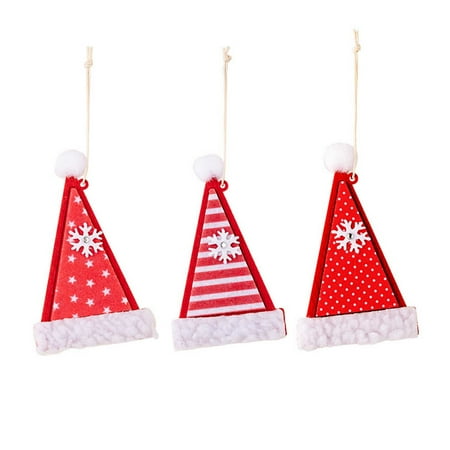 

Set Of 3 Christmas Decorations Fabric Boot Gloves Hat Crutch Pendant For Xmas Tree Ornaments Home Party Supplies Decor B