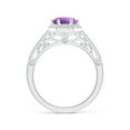 thumbnail image 2 of ANGARA Natural 1.15 Ct. Amethyst with Diamond Halo Ring in 14K White Gold for Women (Ring Size: 10), 2 of 9
