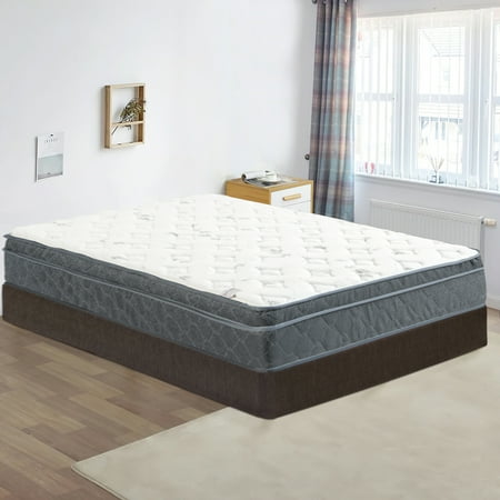Continental Sleep Sunset 13" Medium Euro Top Hybrid Mattress & 8” Wood Box Spring, King