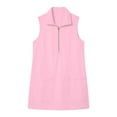 thumbnail image 5 of QUNYINEY Sleeveless Everyday Dresses for Women Mini A Line Summer Pink Shirt Dress Collared with Pockets Loose Fit Quarter Zip Casual Dresses, 5 of 5