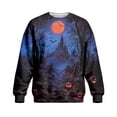 thumbnail image 2 of Men's Halloween Sweatshirt Haunted House Pullover Long Sleeve Scary Ghost Pumpkin Shirt Casual Spooky Graphic Top Gold L, 2 of 5