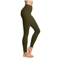 thumbnail image 2 of DDAPJ pyju High Waisted Leggings for Women Stretch Tummy Control Workout Running Yoga Pants Solid Basic Casual Athletic Tights Clearance Sale Army Green M, 2 of 8