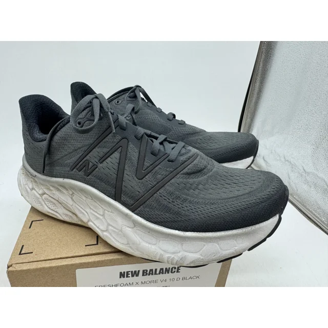 New Balance Fresh Foam X More V4 Athletic Sneakers Mens Black Lace-Up Size 10