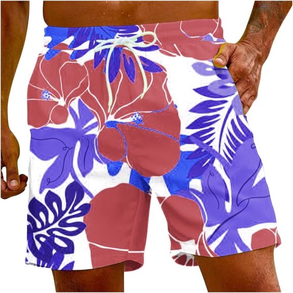 Iyufng Mens Shorts with Pockets Men's Shorts Drawstring,Men's Special Print Beach Casual Trouser Shorts Pants
