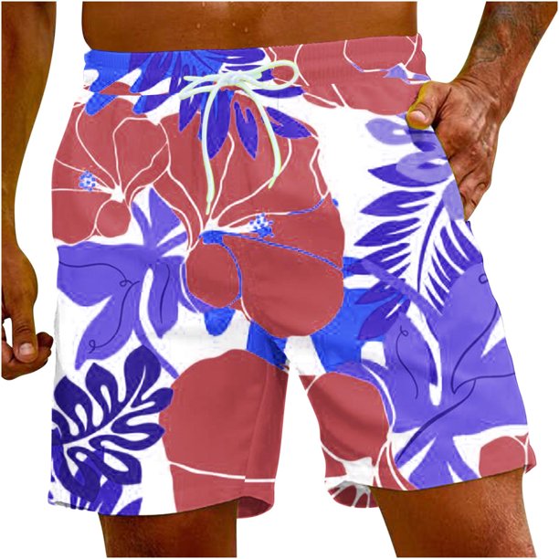 Pantalones Cortos para Hombre Atléticos Pantalones de Playa de Impresión Especial, Pantalones Cortos Atléticos de Poliéster Elásticos para Hombres