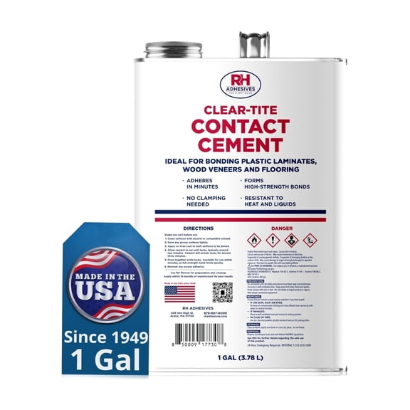 Clear-Tite Contact Cement 1 Gal - Adhesive Glue for Laminate & Wood - RH Adhesives