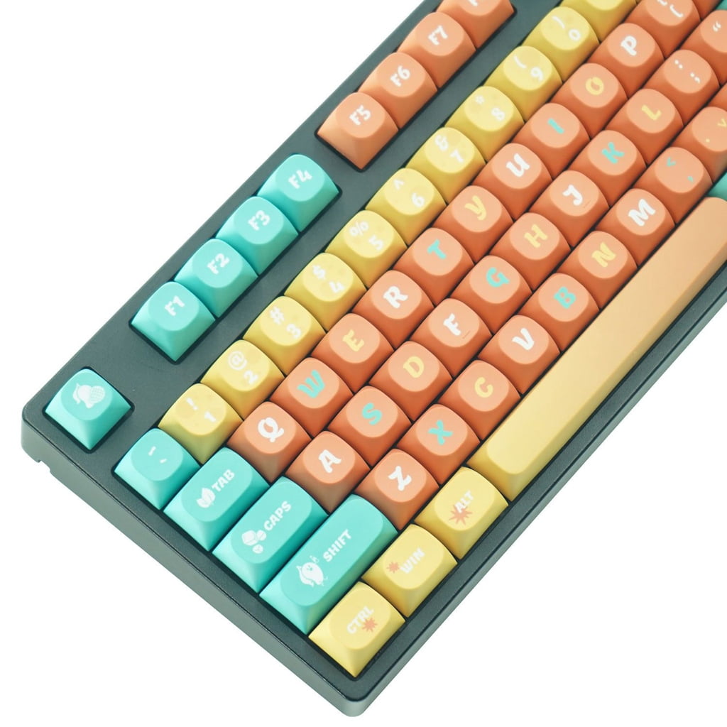 Orange Theme Keycaps Thick PBT Heat Sublimated for Mechanical Keyboards Personalizing Typing Experience