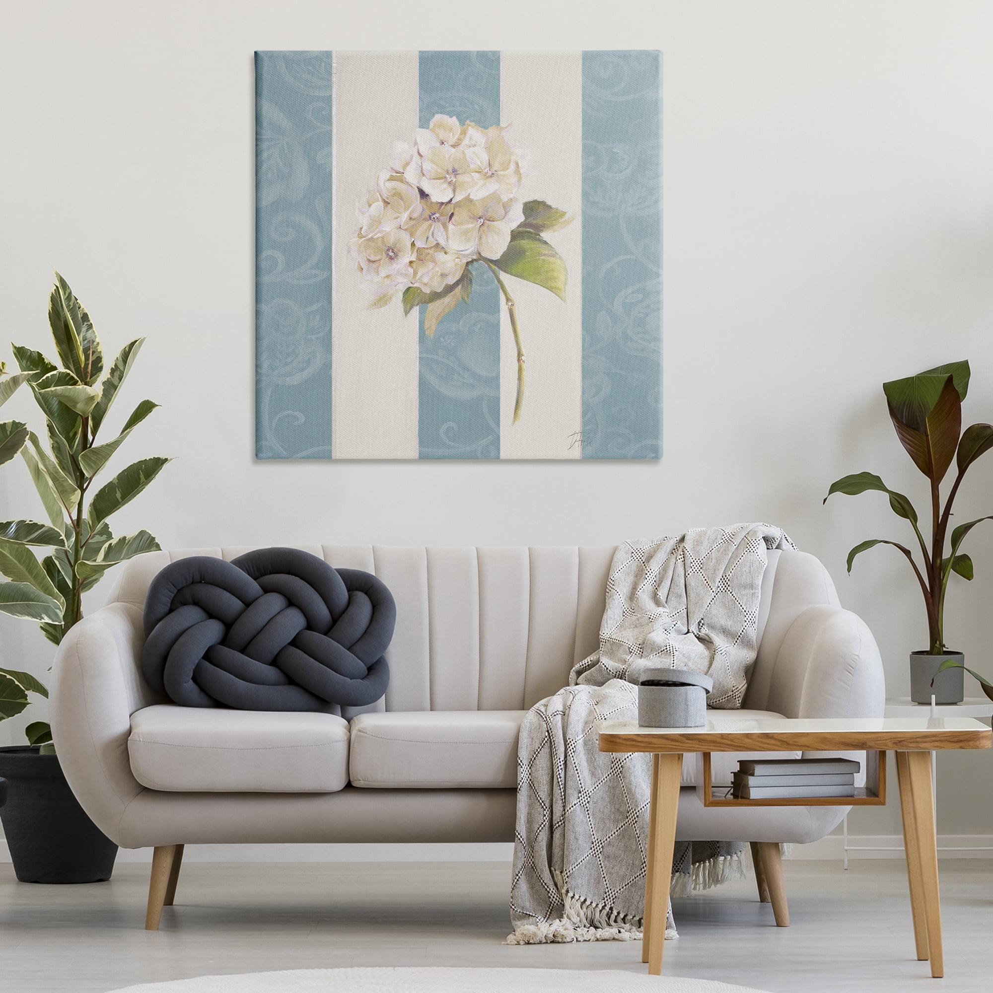 Stupell Industries Vintage Hydrangea Sprig Plants & Flowers Painting Wrapped Canvas Art Print Wall Art, 36 x 36