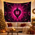 thumbnail image 3 of Heart Lantern on Thorny Vines Against Magenta Background Mysterious Gothic for Teen Girls Dark Fantasy Art Decor, Halloween Gift Tapestry Wall Hanging for Bedroom and Living Room, 3 of 7