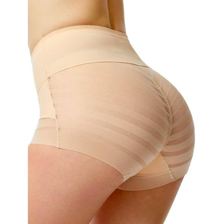 ANYFIT WEAR Tummy Control Shapewear Underwear for Women Seamless Shaping Mid Waisted Panties Slimming Stripe Lace Panty