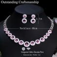 thumbnail image 4 of Red CZ Big Round Choker Necklace Earrings Bridal Wedding Banquet Jewelry Set, 4 of 9