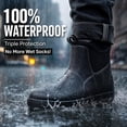 thumbnail image 7 of YUCHANG Men's Rain Boots,Deck Boots for Men,Outdoor Rubber Fishing Garden Waterproof Ankle Rain Boots with High Traction(Black,10.5), 7 of 7