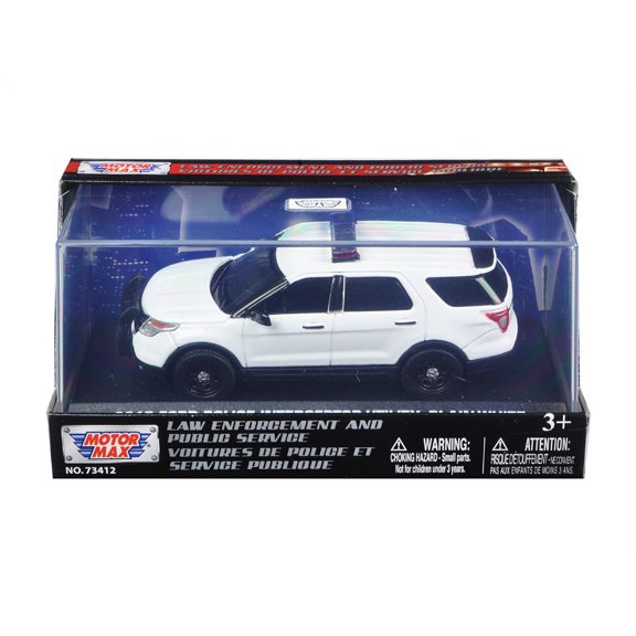 2015 Ford Police Interceptor Utility White Diecast Model Car - 1/43 Scale by Motormax