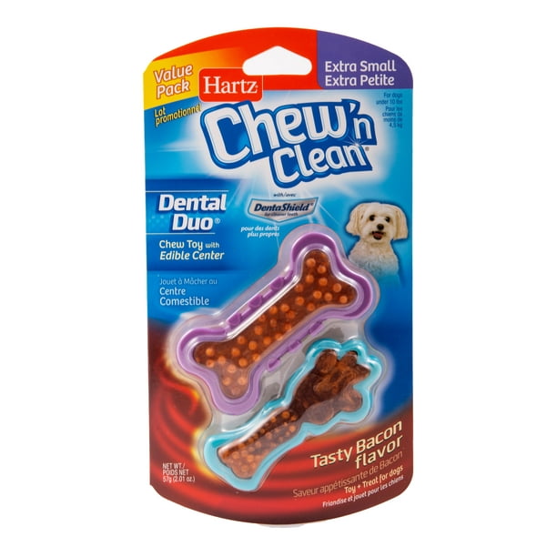 Hartz Dental Duo BoneShaped Toy and Treat Combination for Small Dogs