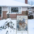 thumbnail image 5 of Hello Winter Bike Blue Decorative House Flag, Christmas Bicycle Pine Tree Red Berries Snowflakes Garden Yard Outside Decorations, Seasonal Burlap Outdoor Large Home Decor Double Sided 28 x 40, 5 of 6