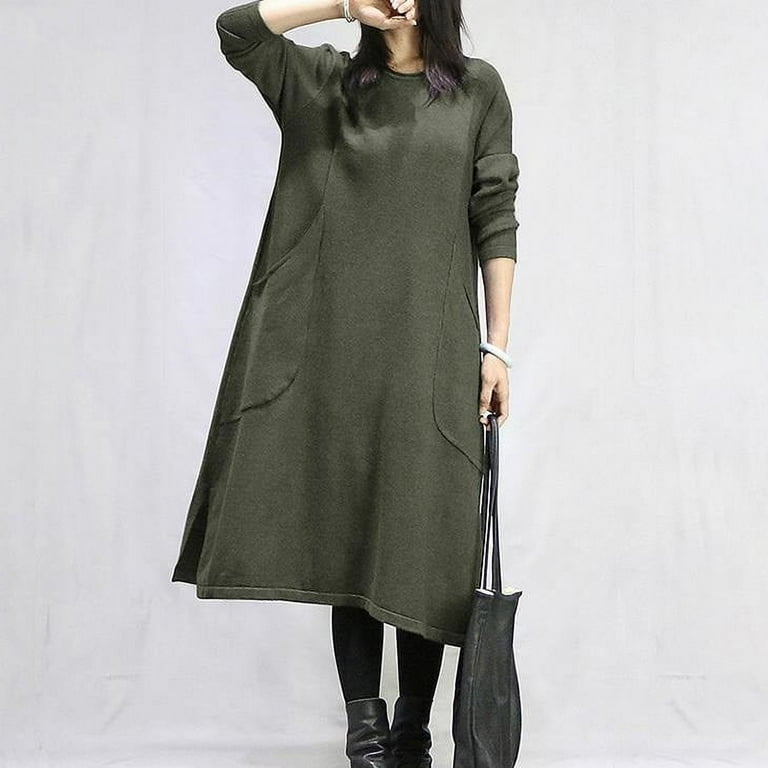 knee length dresses for ladies Muslin dress blue – SASSYCLASSY main image 1
