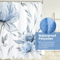 thumbnail image 5 of Dznils Blue Floral Shower Curtain Sets with Rugs, 16pc Watercolor Bathroom Curtains Set, 72" x 72", 5 of 10