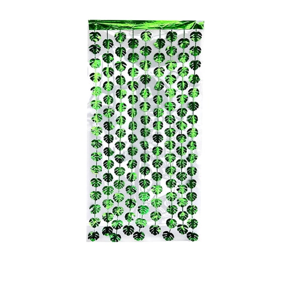 Dvumao Home Decor, Tropical Foil Fringe Curtain Monstera Leaf Door Backdrops Hawaiis Luau Party Decorations Tinsels Streamer Photos Booth