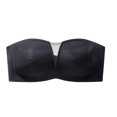 thumbnail image 4 of VISALY Strapless Jelly Bras Push Up Wireless Seamless Non Slip Bandeau Bra Supportive Padded Tube Bra Strapless Push Up Bra V Mesh Cutout Non-Slip Bandeau Bra Support Full Coverage Bra Black L, 4 of 9