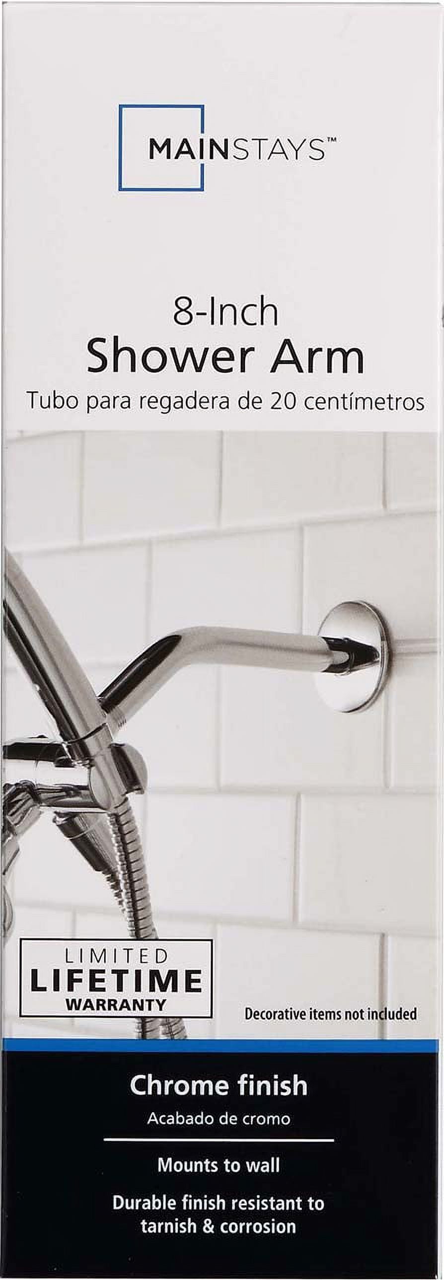 (2 pack) Mainstays 8 in Chrome Shower Arm with Flange