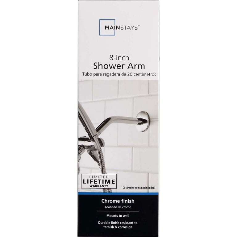 Mainstays 8-Inch Chrome Shower Arm With Flange photo 4