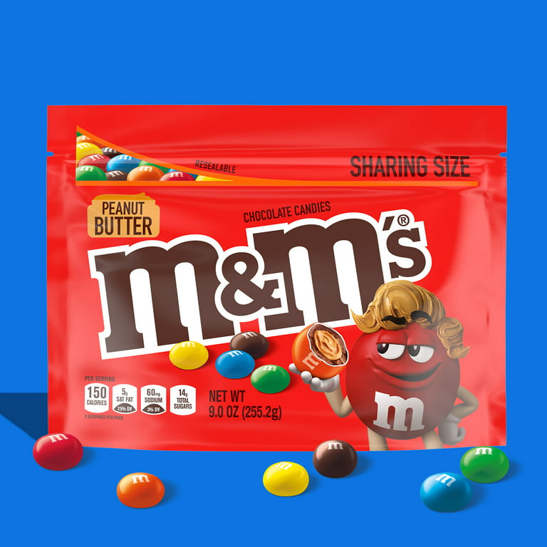 M&M'S Peanut Milk Chocolate Sharing Size Resealable Bag, 10.05 oz