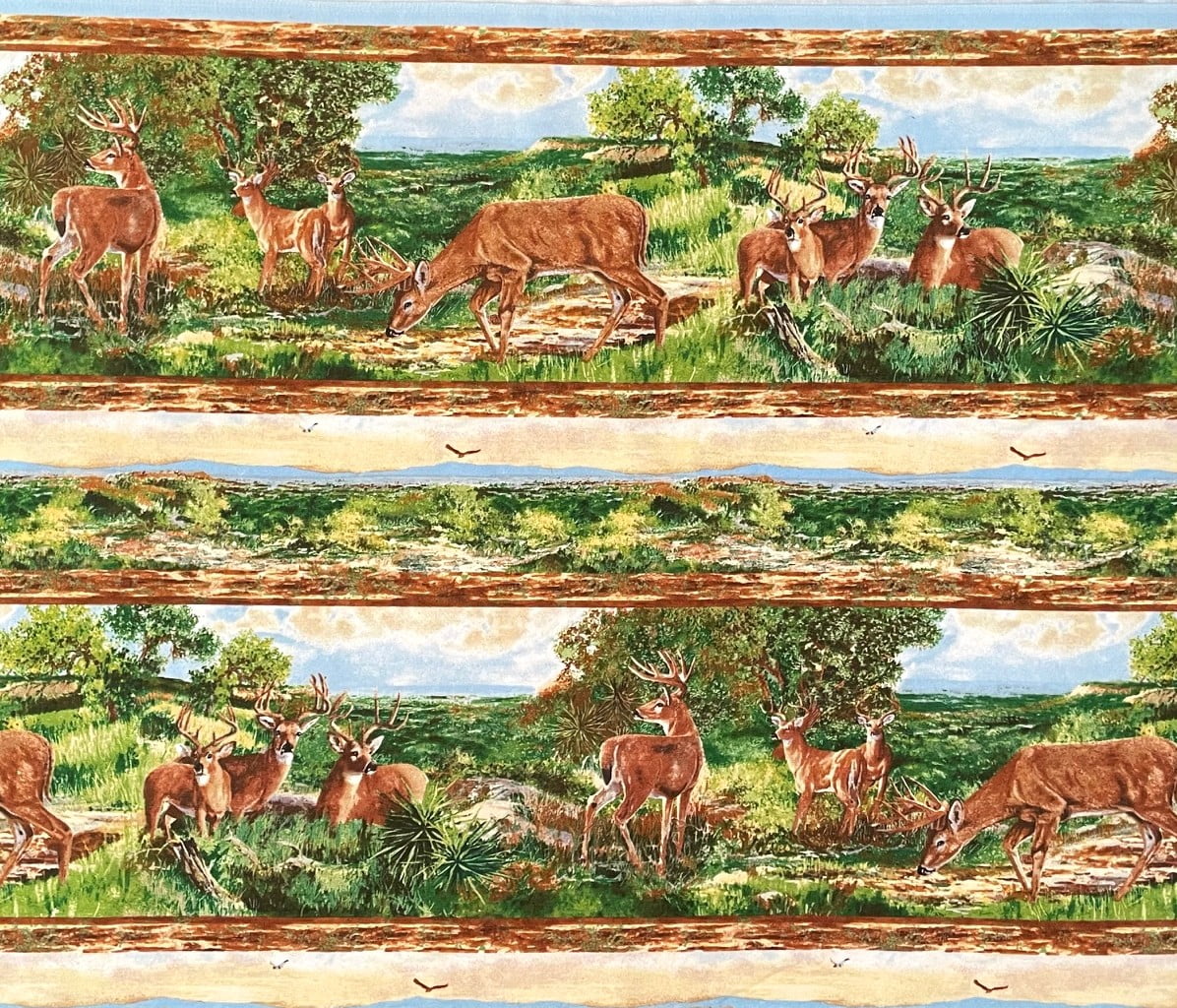 1 Yard - Deer Scenic Repeated Flannel Fabric (Great for Quilting, Sewing, Craft Projects, Throw Pillows & More) 1 Yard X 44" Wide