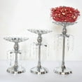 thumbnail image 3 of XBMego Silver Crystal Candle Holder Wedding Candlestick Christmas Party Table Centerpieces Candelabra Flower Vase Home Decor (1 piece 20cm), 3 of 7