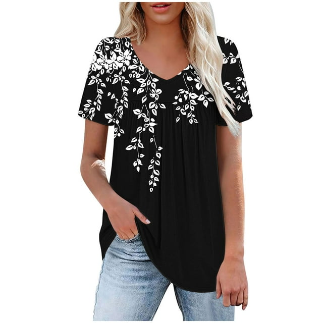 XMMSWDLA Womens Short Sleeve Cold Shoulder Basic Tee Tops Shirts Cut Out Long Sleeve Zip Up V Neck Tunic Tops Spring Tops Blouse Black Going Out Tops for Women